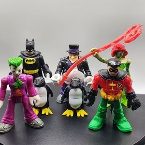 Imaginext DC Super Friends 6 Figure Lot Batman Joker Robin Penguin Poison Ivy